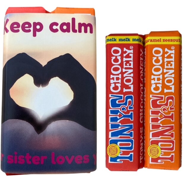 Your sister loves you Tony&rsquo;s Chocolonely chocolade verpakking
