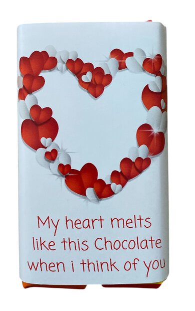Romantische chocolade met liefdestekst