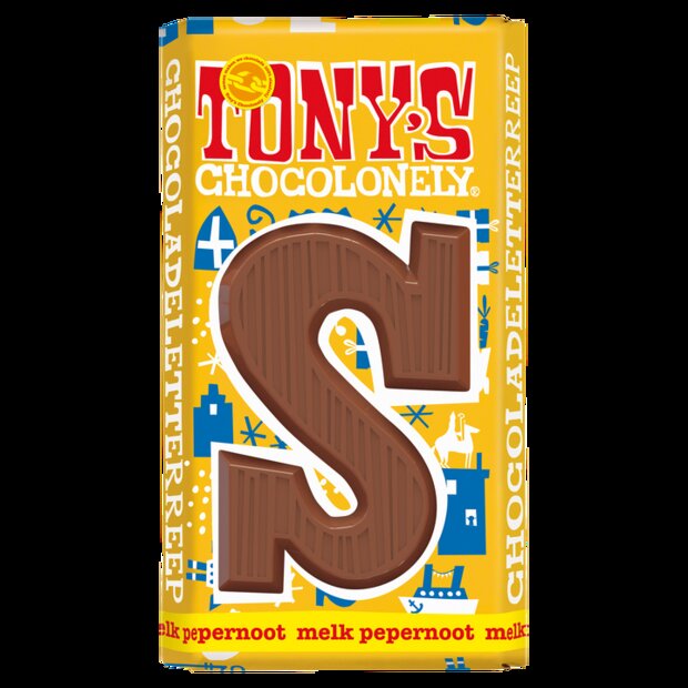 Tony&rsquo;s Chocolonely Melk Pepernoot 180 gram fairtrade chocolade