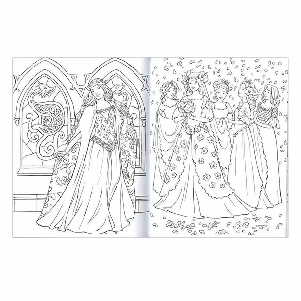 Prinsessen kleurplaten in creatief kinder kleurboek