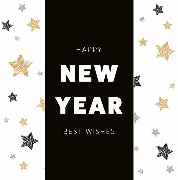 Chocolade reep Happy New Year Best Wishes in luxe geschenkverpakking