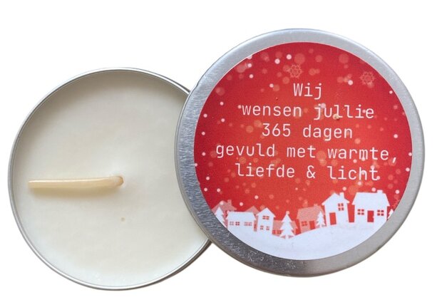 Kaars Wij wensen jullie 365 dagen handgegoten koolzaadwas