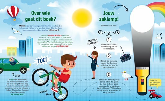 Close-up van de zoekplaat met voertuigen in het boek 'Speuren naar Voertuigen'.