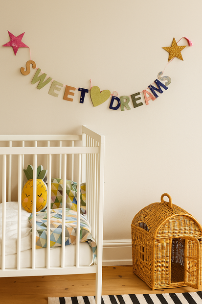 Decoratieve slinger Sweet Dreams voor kinderkamer of babykamer
