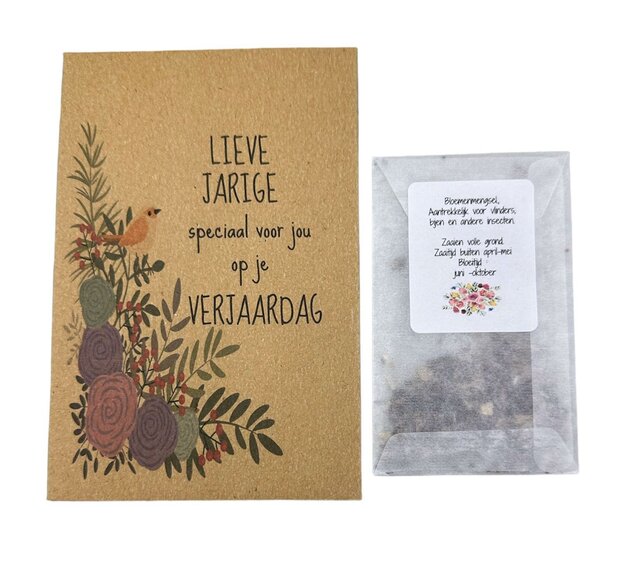 Lieve jarige bloemzaden cadeau