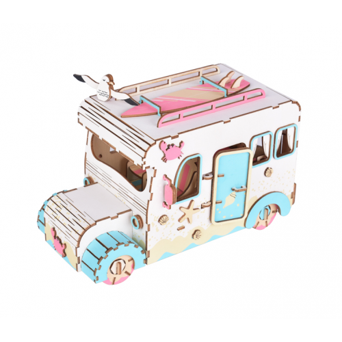 DIY Camper Bus Hout 3D constructieset bouwen zonder lijm