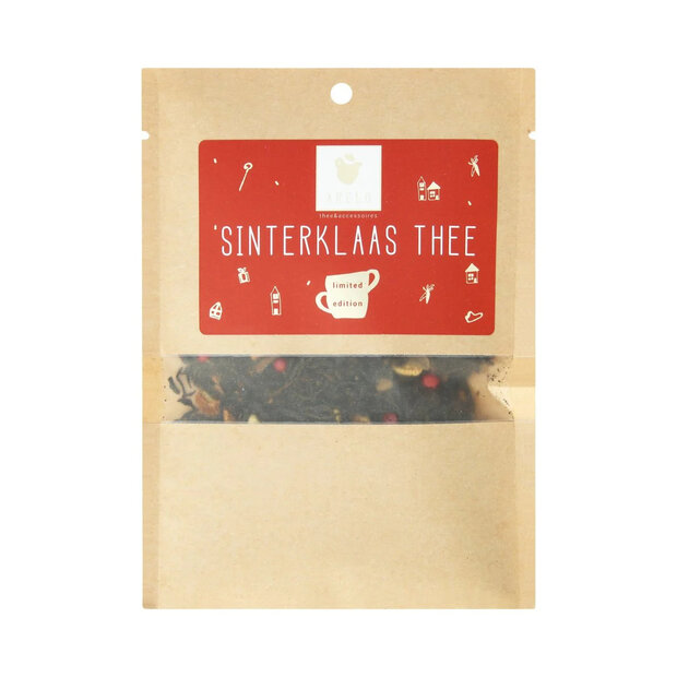 Luxe Sinterklaas theecadeau verpakking 25 gram losse thee als schoencadeautje