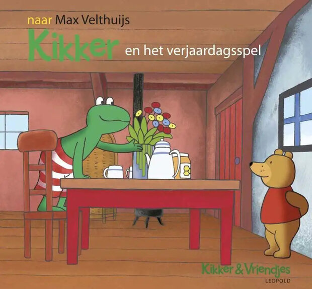 Hardcover prentenboek Kikker en het verjaardagsspel door Max Velthuijs in formaat 25 x 25 cm