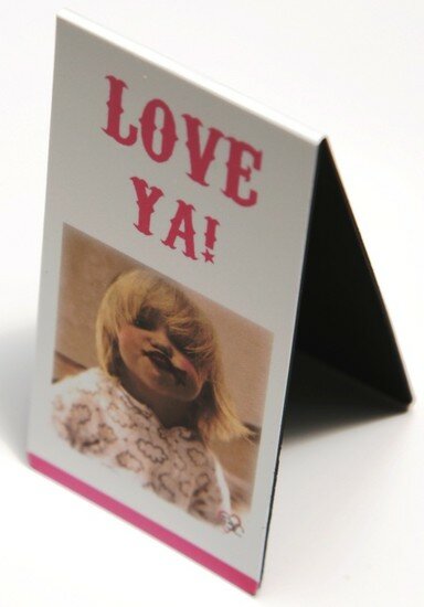 Magnetische boekenlegger "Love Ya!" met afbeelding van kussend kindje