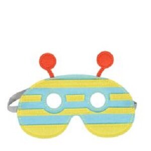 Vooraanzicht van het gestreepte vilten verkleedmasker bij