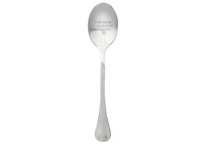 Lief en grappig cadeau van zus RVS lepel met engelse tekst met een houten verpakking