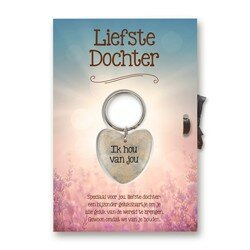 Liefste dochter kaart met gelukshartje