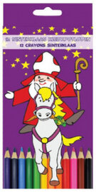 Sinterklaas kleurpotloden set van 12 felle kleuren