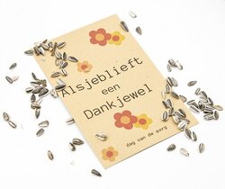 Kraftzakje Zonnebloemzaden Alsjeblieft een Dankjewel