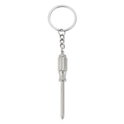 Compacte metalen sleutelhanger in de vorm van een schroevendraaier