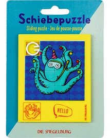 Gele inktvis schuifpuzzel voor kinderen - Afmeting 10,5 x 9 cm