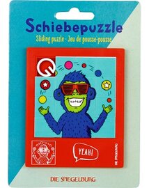 Kunststof schuifpuzzel met Aap ontwerp - Afmeting 10,5 x 9 cm