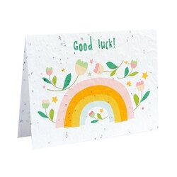 Bloeipapier kaart Good luck met bloemzaadjes en envelop