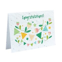 Groei papier Congratulations - Wenskaart op bloeipapier