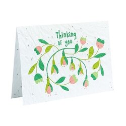 Groei papier Thinking of you - dubbele kaart met bloemzaadjes