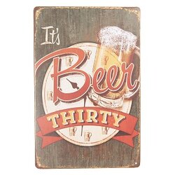Metalen wandbord It's beer thirty voor de bierliefhebber