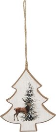 Kerst hanger kerstboom rendier – houten kerstversiering met rendier