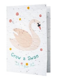 Duurzame groei papier kaart bloemen zwaan inclusief een envelop