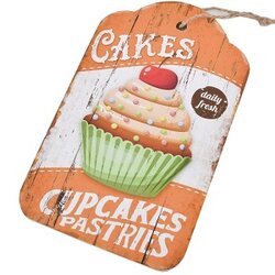 Vrolijk houten ophangbord voor de echte bakliefhebber - Cupcakes