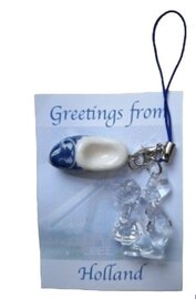 Klomp paartje Holland hanger met Delfts blauw detail