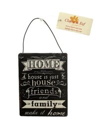 Bordje Home friends family metalen wanddecoratie