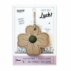 Bloemen best of luck blossombs -  giftcard met klavertje vier hanger