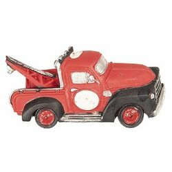 Magneet auto takelwagen van polyresin in rode kleur