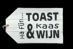 Houten serveerplank - Toast Kaas Wijn voor bij de borrel
