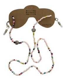 Bril Kralen Ketting Roze – Vrolijke brillenketting met hartjes