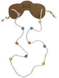 Bril Kralen Ketting Wit – Brillenketting met bloemetjes
