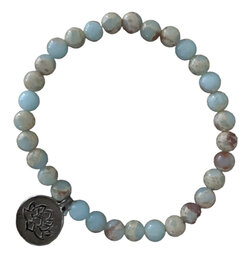 Dames armband Larderiet met bedel met lotusbloem