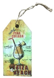 Pina colada Ibiza beach houten bordje om op te hangen