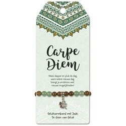 Geluksarmband met Jade eEn klavertje 4 op Carpe Diem giftcard