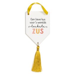 Hanger van keramiek - Een lieve kus voor 's werelds leukste zus