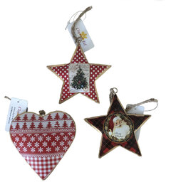Metalen kerst hangers set van 3 