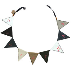 Kerstslinger van leer handgemaakt - Christmas OP=OP
