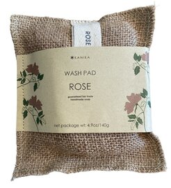 Jute zakje met scrub zeep Rose - Fair Trade rozenzeep