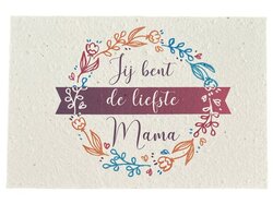 Bloeikaart Jij bent de liefste mama - handgemaakt groeipapier