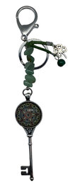 Tassenhanger Sleutel Key to your heart met Jade Natuursteen