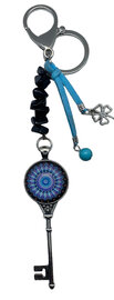 Tassenhanger Sleutel Key to your heart met Blauwvloed Natuursteen
