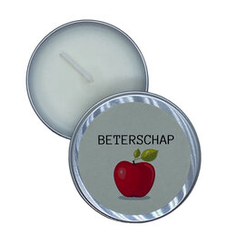 Kaars Beterschap Appel -  Handgegoten vegan koolzaadwas in blik