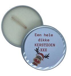 Kaars een hele dikke kerstzoen in blikje
