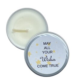 Kaars May all your wishes come true - Blikje koolzaadwas wens kaars