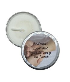 Bedankt voor alle goede zorg en inzet kaars in blikje