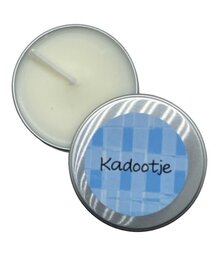 Feestelijke geurkaars Kadootje in blikje